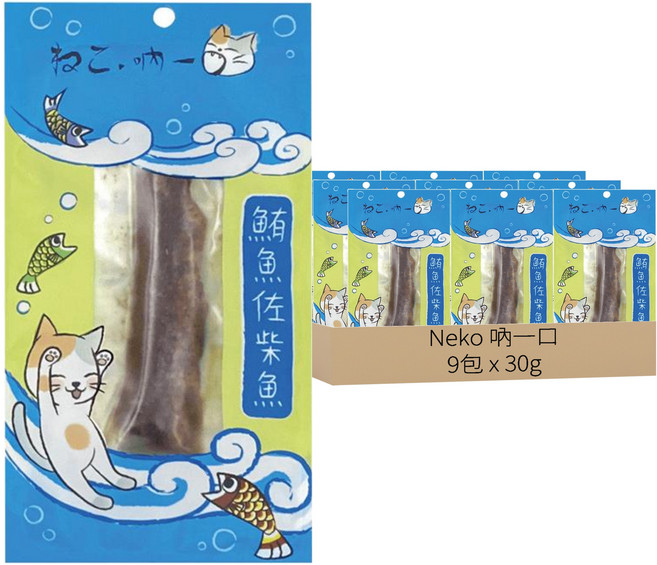 Neko 吶一口 鮪魚佐柴魚 鮮食餐 寵物零食, 30g, 9包