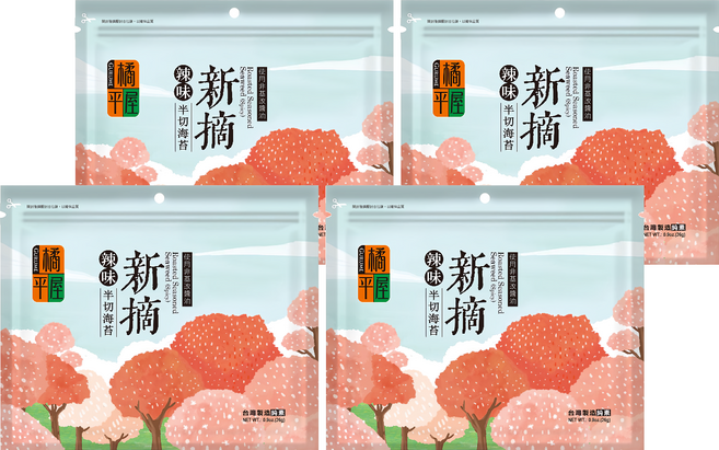 橘平屋 新摘海苔 辣味, 26g, 4包