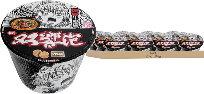 味丹 双響泡 爆香牛肉湯麵 109g, 12入