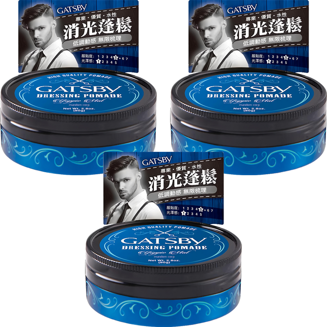 GATSBY 台灣公司貨 經典消光髮油, 80g, 3件