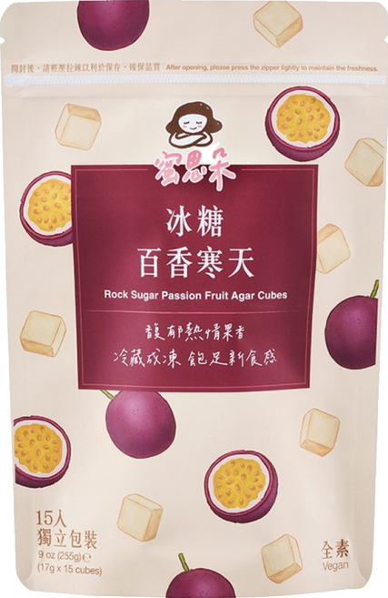 蜜思朵 NEW 冰糖百香寒天, 15顆, 17g, 1袋