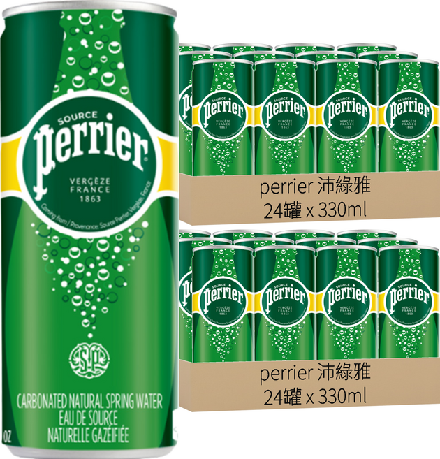 perrier 沛綠雅 天然氣泡礦泉水, 330ml, 48罐