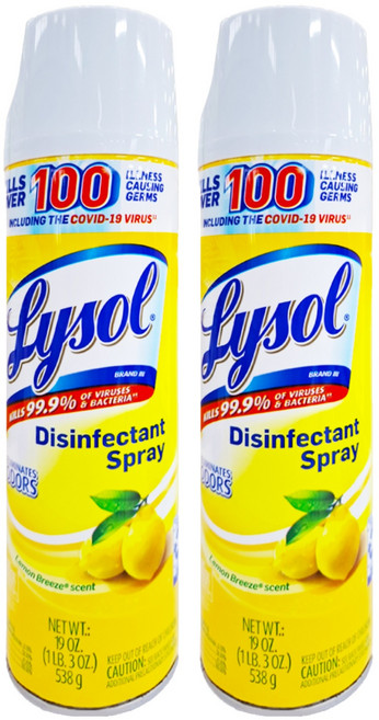 Lysol 來舒 抗菌清潔噴霧 青檸微風, 19oz, 2瓶