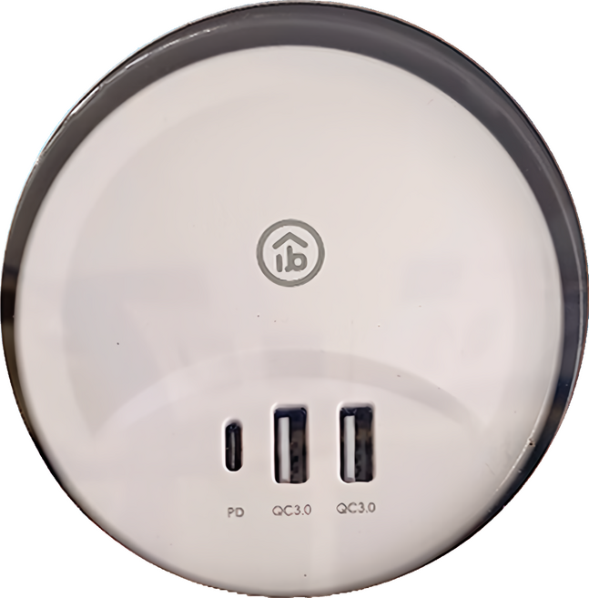 aibo PD+QC3.0 智慧雙快充收納延長線 AC100-240V 國際通用電壓 適用各大品牌手機, 1m, 月牙白, 1個