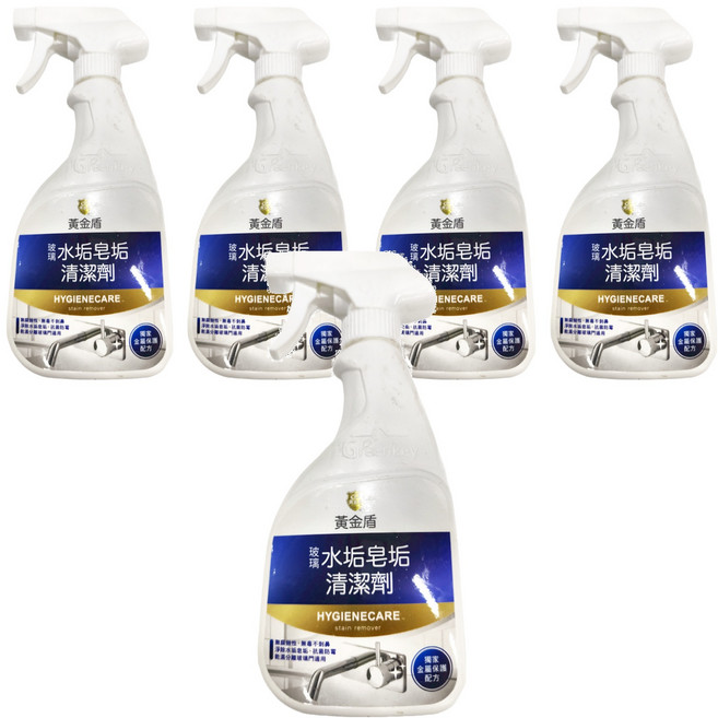 黃金盾 浴廁水垢皂垢清潔劑, 400ml, 5瓶