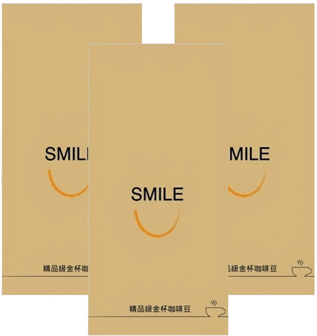 smile coffee 微笑咖啡 精品級金杯咖啡豆 典藏金杯 中焙, 咖啡豆(無研磨), 450g, 3包