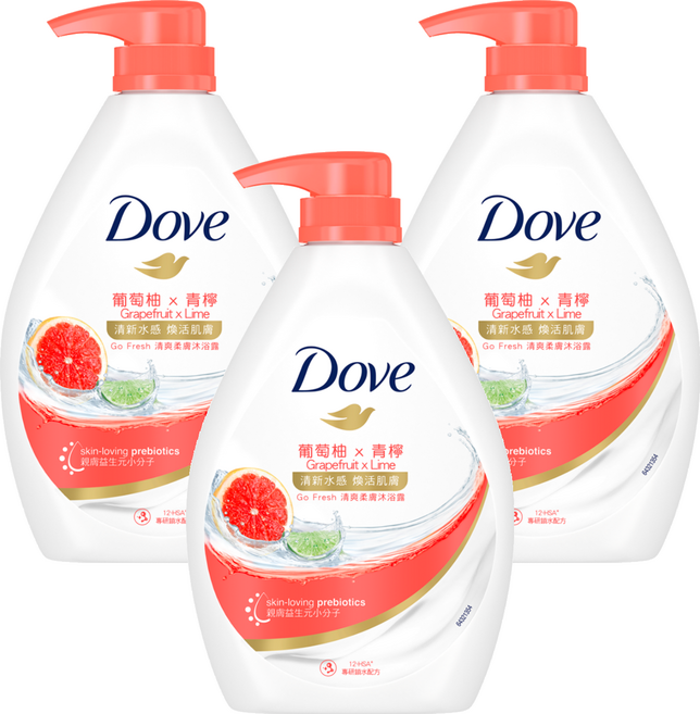 Dove 多芬 gofresh 清新葡萄柚沐浴露, 900g, 3件