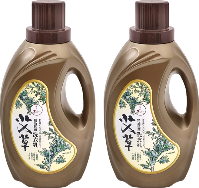 如意檀香 艾草精油抗菌洗衣乳, 2L, 2瓶