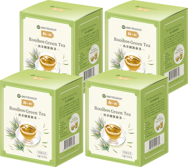 鮮一杯 南非國寶綠茶 無咖啡因 5g x 12入, 4盒