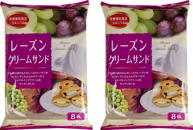 山內製菓 葡萄乾牛奶風味夾心蛋糕, 156g, 2袋