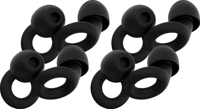 AHOYE 雙層超靜音環形耳塞/矽膠耳塞/隔音耳塞/睡眠耳塞/防噪音耳塞, 2雙, 2入