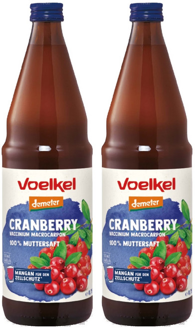 voelkel 維可 蔓越莓原汁, 750ml, 2瓶
