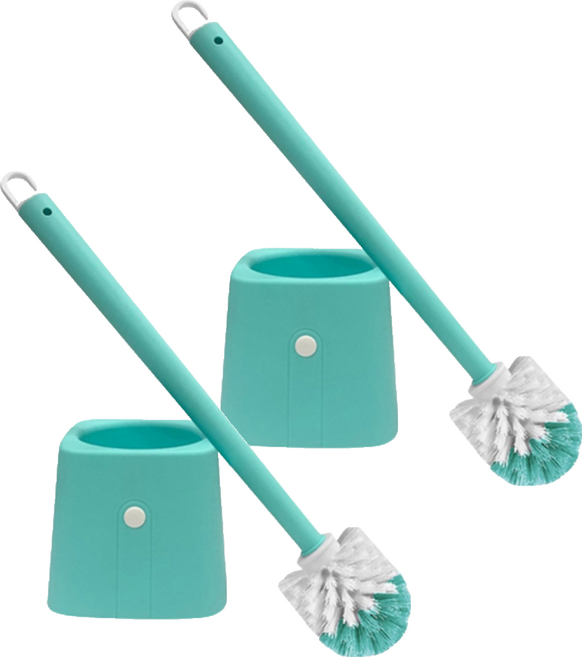 EASY CLEANER 家簡塵除 新潮優雅馬桶刷, 藍綠色, 2組