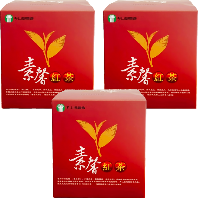 冬山鄉農會 素馨紅茶袋茶, 10包, 3g, 3盒