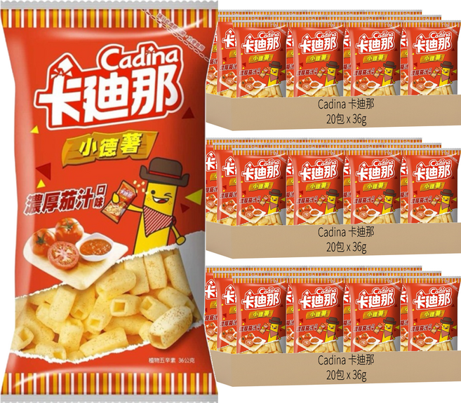 Cadina 卡迪那 小德薯濃厚茄汁口味, 36g, 60包