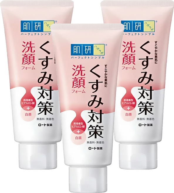 Hadalabo 肌研 暗沉對策洗顏乳 含白茶精華 添加玻尿酸, 100g, 3條