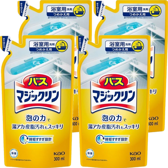 Kao 花王 Magiclean 魔術靈 浴室泡沫清潔劑 補充裝, 4包, 300ml