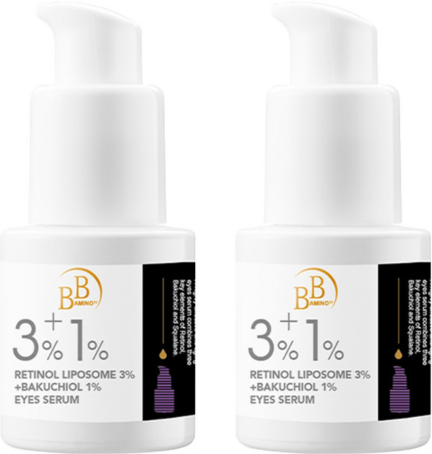 BB AMINO 科研 3%A醇微脂囊 + 1%補骨脂酚撫紋眼部精華, 15ml, 2瓶