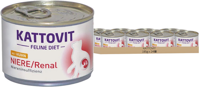 KATTOVIT 腎臟保健 貓處方罐, 雞肉, 185g, 12罐