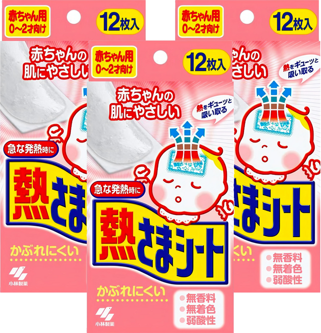 KOBAYASHI 小林製藥 嬰兒用退熱貼, 12片, 3盒