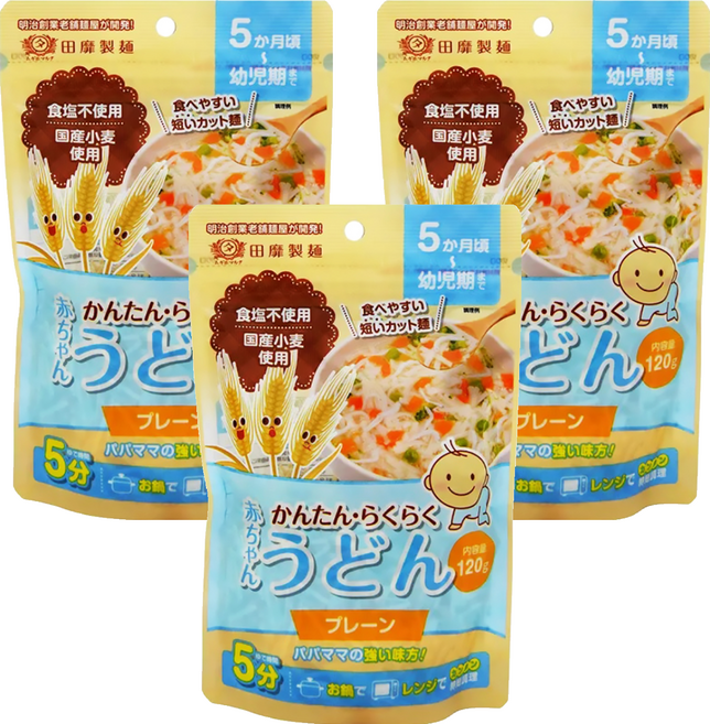 田靡製麵 寶寶烏龍麵, 120g, 3包
