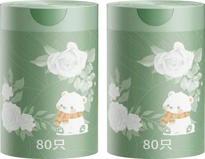 山茶花香氛免撕抽繩手提垃圾袋, 4L, 2捲