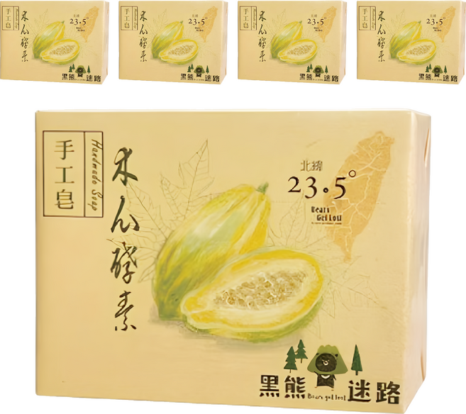 木瓜酵素手工皂, 130g, 5個