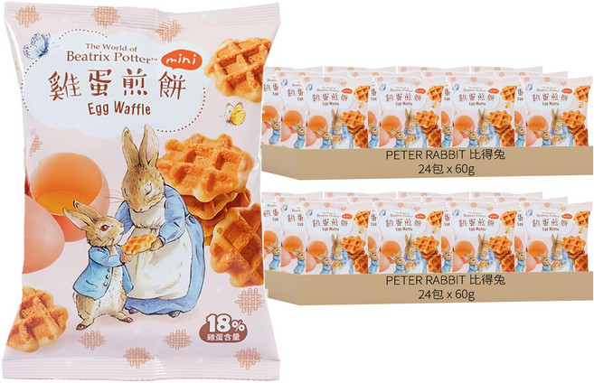 PETER RABBIT 比得兔 迷你煎餅 原味雞蛋, 60g, 48包