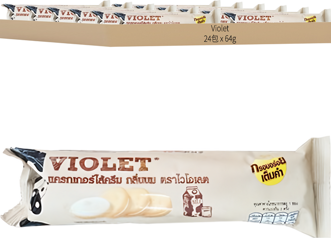 Violet 經典牛奶三明治, 64g, 24包