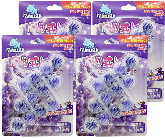 TAMURA 日本 馬桶清潔球 薰衣草, 4組, 180g