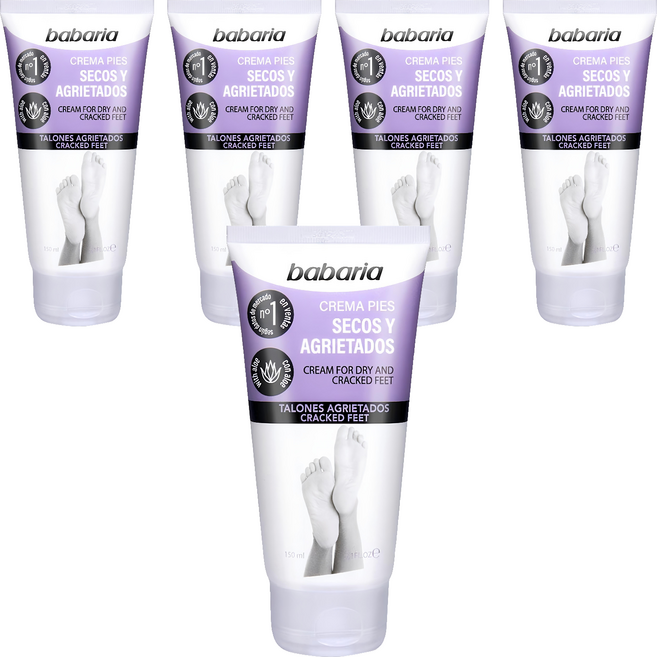babaria 足部乾燥龜裂護理霜 尿素配方 舒緩乾燥和敏感肌膚 軟化角質 深層滲透 有效滋潤 修護龜裂腳跟, 150ml, 1條, 5件