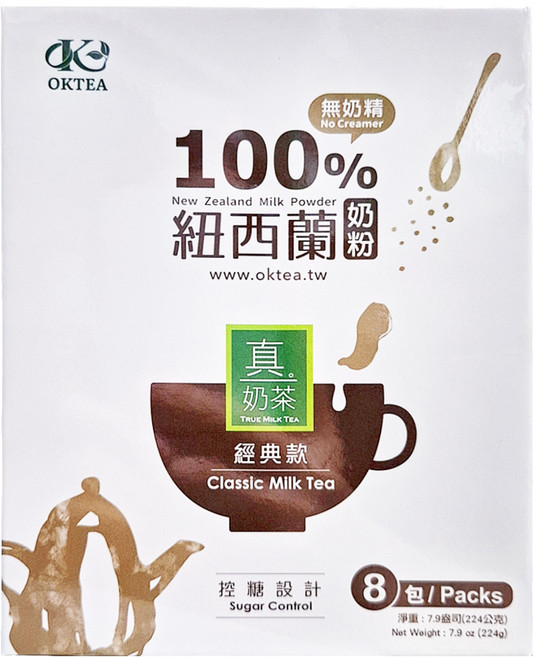 歐可茶葉 真奶茶 經典款, 8包, 28g, 1盒