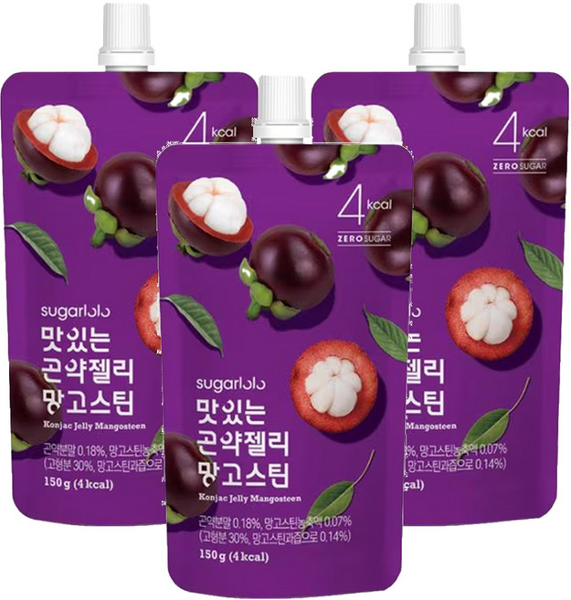 sugarlolo 蒟蒻果凍飲 山竹風味, 150g, 3包