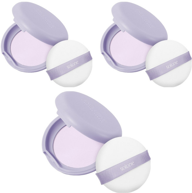 Solone 台灣公司貨 訂製隨身蜜粉餅 5g, 3個, 煥紫色