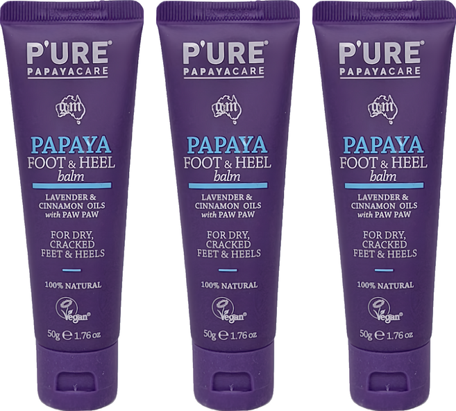 P'URE PAPAYACARE 淨天然 木瓜足部腳跟滋潤霜, 1條, 3條, 50g