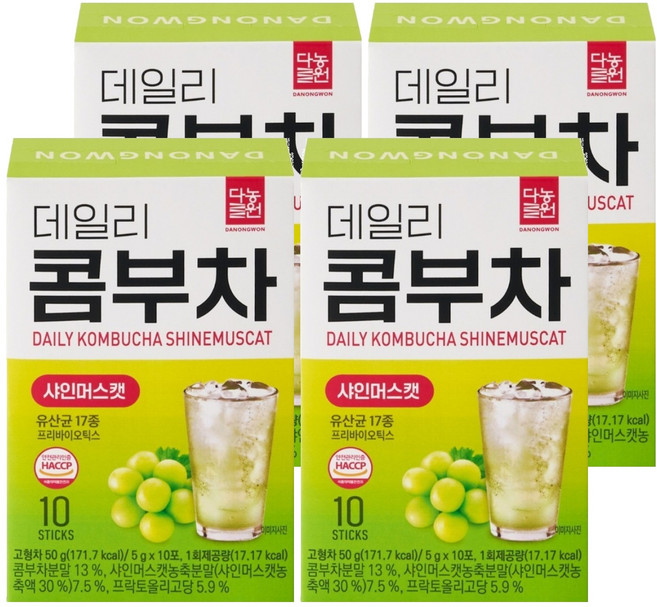 Danongwon 乳酸菌康普茶 麝香葡萄, 4盒, 10包, 5g