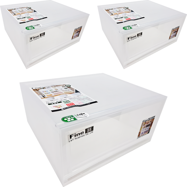 KEYWAY 聯府 抽屜式整理箱, 透明色, 3個