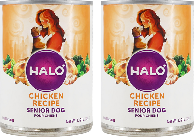 Halo 嘿囉 熟齡犬 罐頭飼料 關節保健, 鮮燉雞肉, 374g, 2罐
