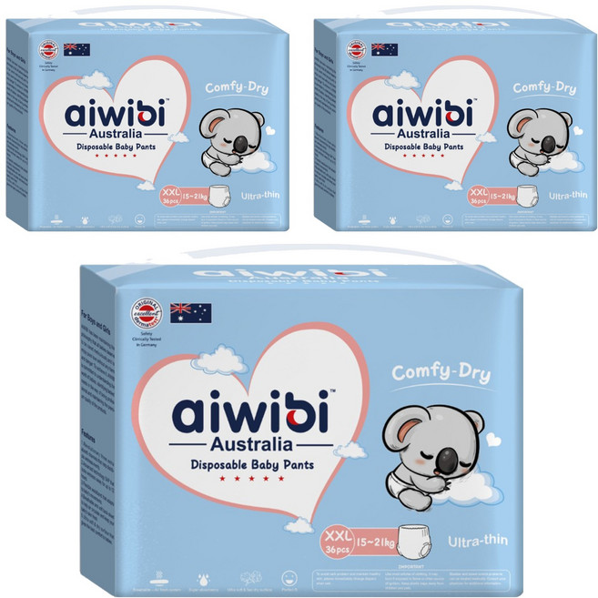 aiwibi 愛薇彼 清新乾爽褲型紙尿褲 15~21kg, XXL, 108片