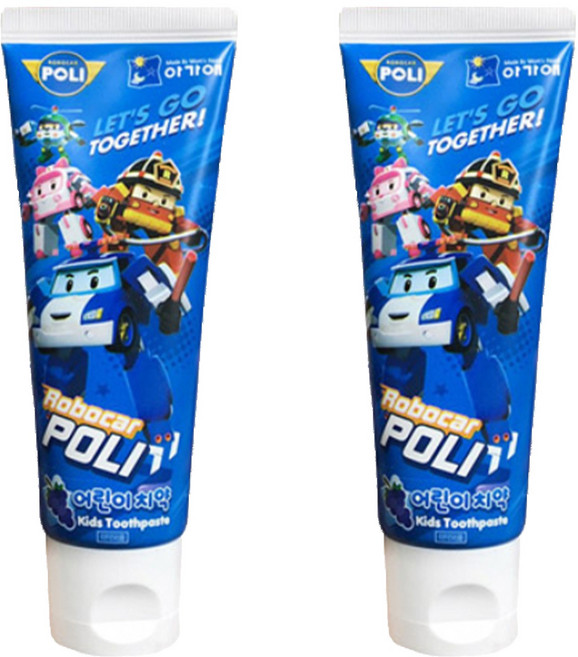 AGA-AE 波力救援小英雄兒童牙膏 葡萄口味 80g (3歲以上), 2條