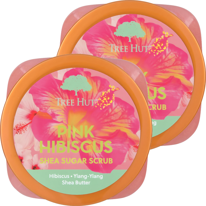 TREE HUT 乳油木蜜糖身體磨砂膏 Pink Hibiscus, 18oz, 2罐