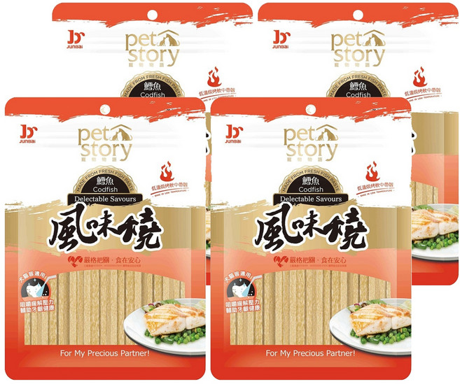 pet story 寵物物語 風味燒 犬貓用, 鱈魚風味絲, 40g, 4包