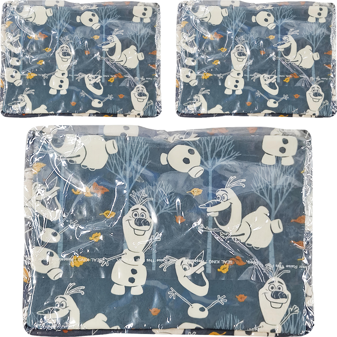 收納王妃 迪士尼收納系列 冰雪收納桶 方, 楓葉雪寶 藍色, 3個