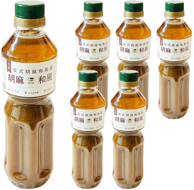 藻作坊 日式胡麻和風醬 全素, 600ml, 6瓶
