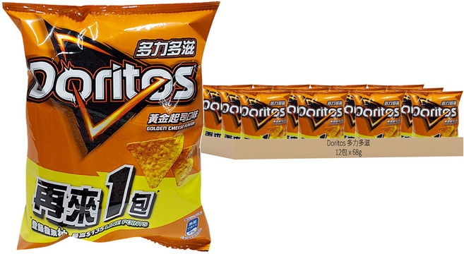 Doritos 多力多滋 玉米片 黃金起司, 68g, 12包