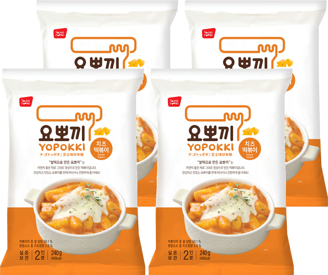 YOPOKKI 芝士味辣炒年糕, 240g, 4包