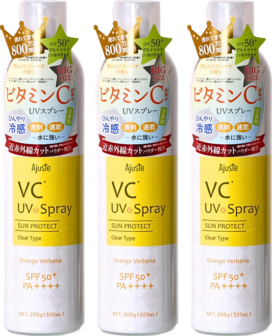 Ajuste 愛伽絲 高效防曬噴霧 SPF50+ PA++++ 清爽保濕不黏膩, 320ml, 3瓶
