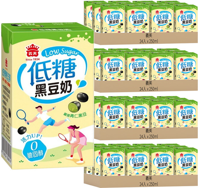 義美 低糖黑豆奶, 250ml, 96入