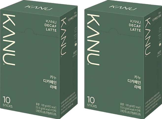 KANU 低咖啡因漸層奶香拿鐵咖啡 獨立包裝 隨時享受香醇風味, 10條, 13.5g, 2盒