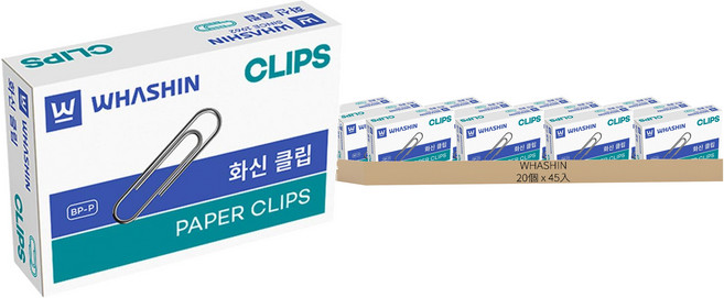 WHASHIN 迴紋針, 20個, 45入